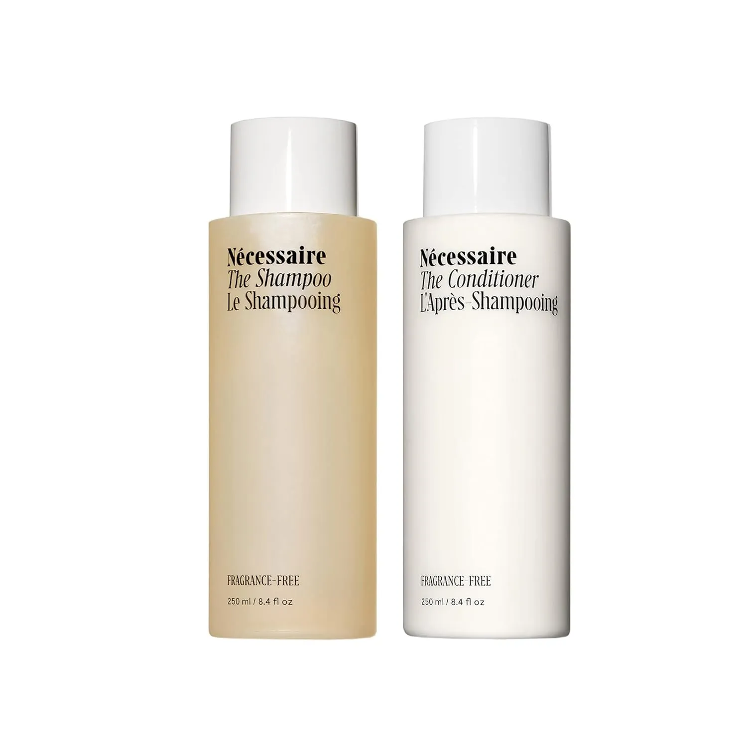 Nécessaire The Hair Duo - Shampoo and Conditioner Set 2 x Full-Size. The Shampoo   The Conditioner. Hyaluronic Acid   Vitamin B Complex. Fragrance-Free. Approved by the National Eczema Association.