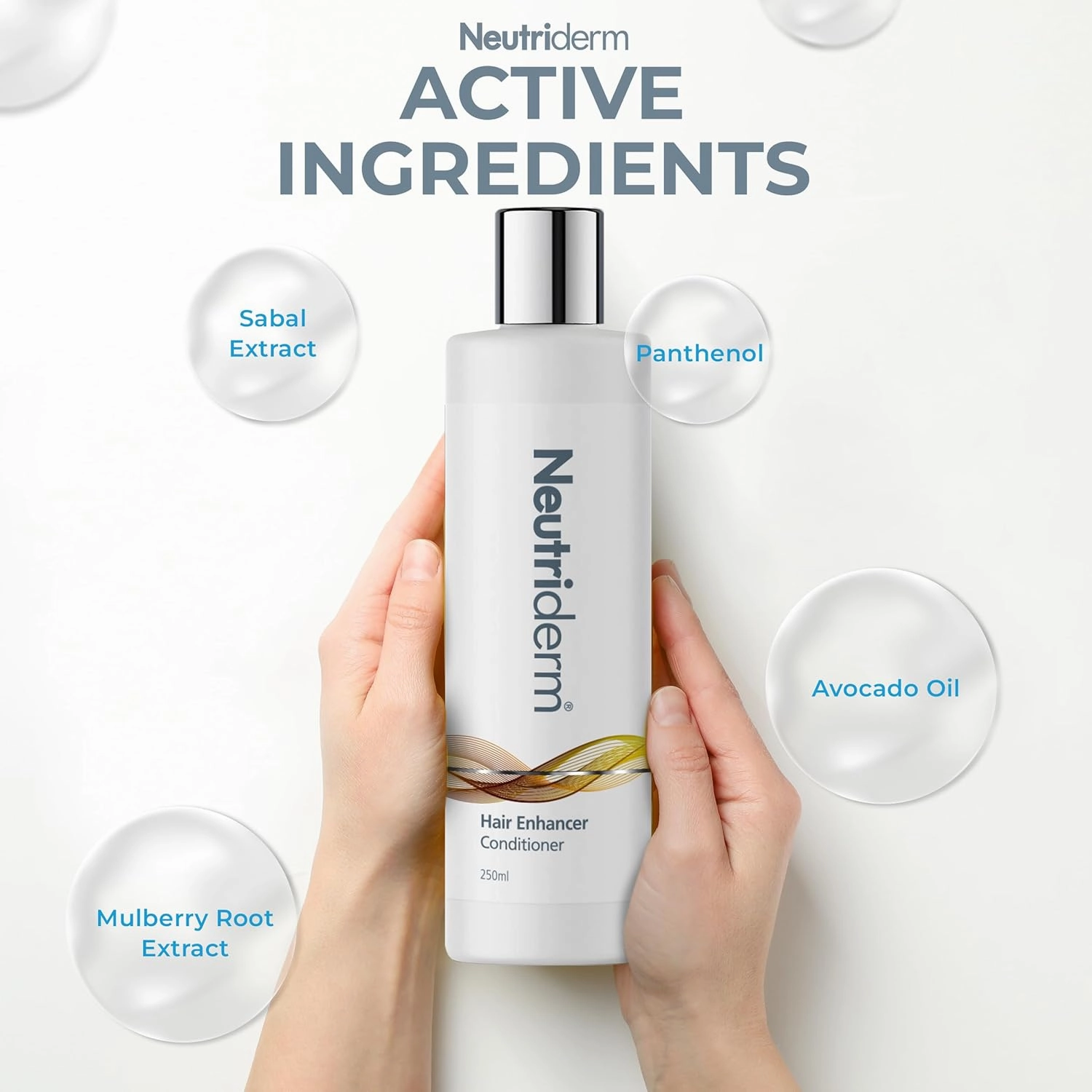 Neutriderm Hair Enhancer Conditioner, Thickening and Strengthening Conditioner, Boosts Hair Thickness and Fullness, Hydrating Formula for Thicker-looking Hair 250ml (8.45 fl oz)