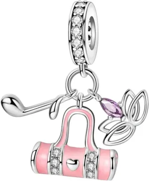 New 2025 Unisex In 925 Sterling Silver Pink Series Beads Bear Love Shoe Charms Fit Original Bracelet Pendants Diy Jewelry Findings For Women Gift Fashion Trendy Accessories Creative For Women And Men