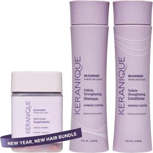 New Year, New Hair Bundle: Keranique Supplements & Repair Shampoo and Conditioner Set