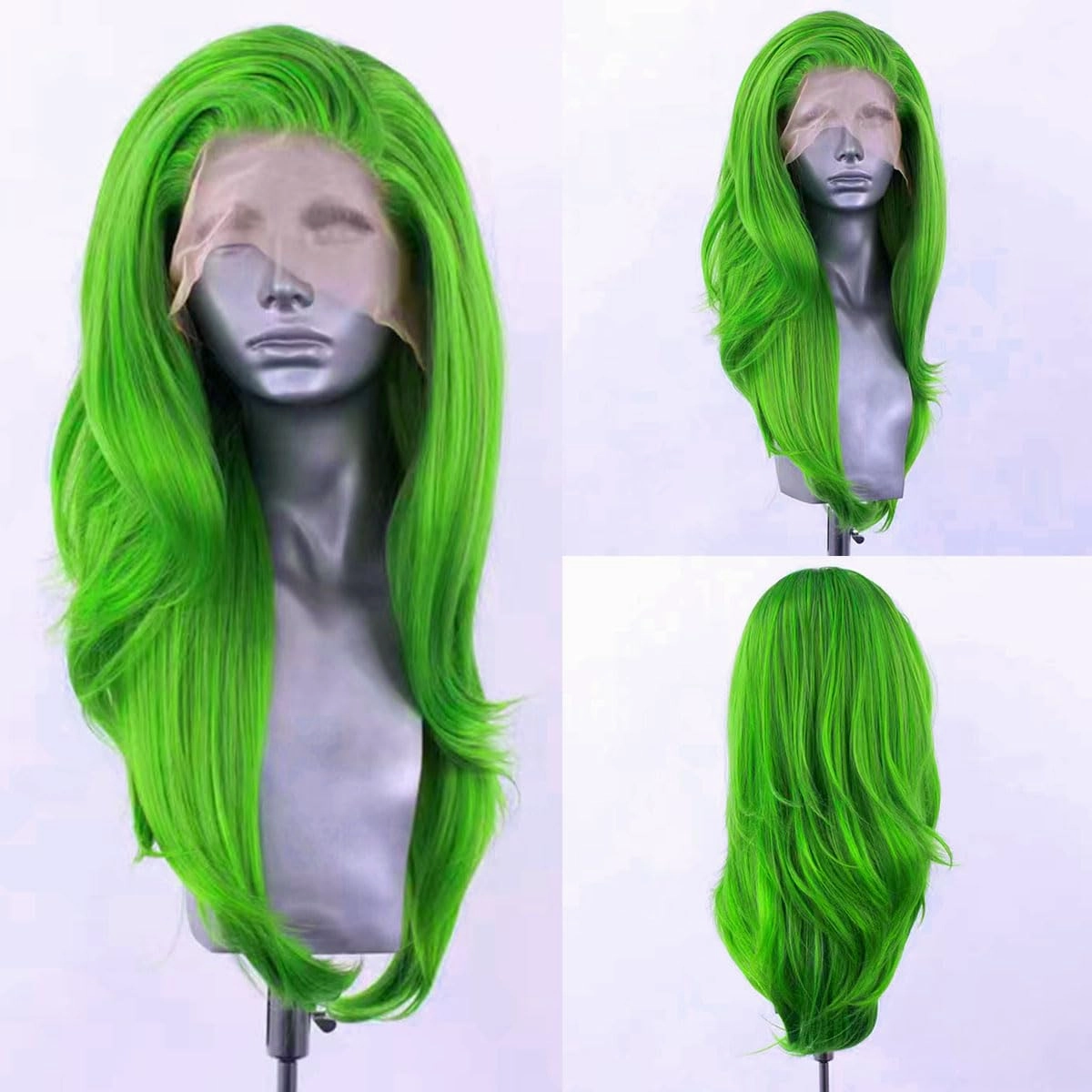 New Green Wigs for Women Girls Free Part Long Natural Wave Lace Font Wigs Slightly Wave Wig Heat Resistant Synthetic Lace Wig Daily Wear Wigs