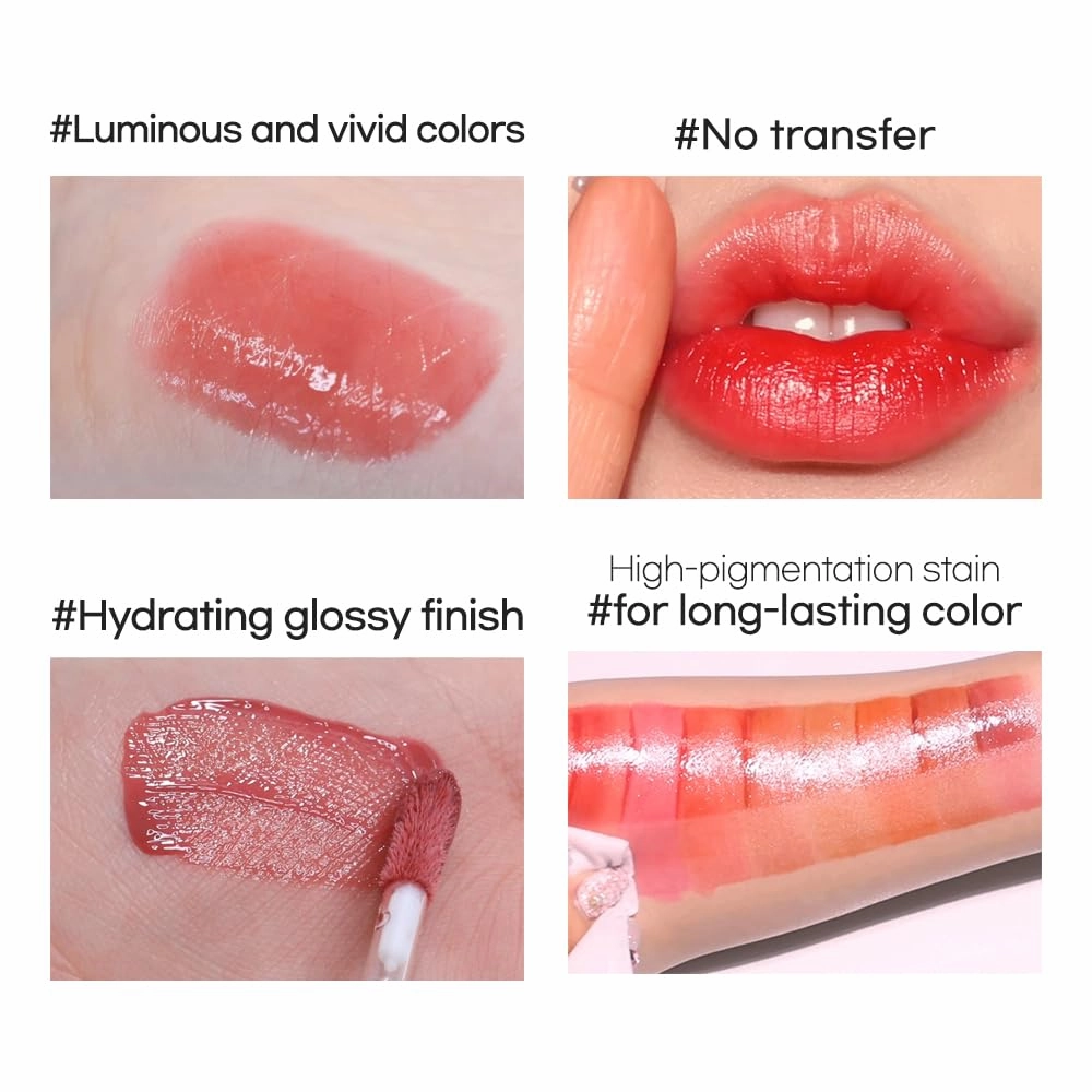 New Planet Tint | Clear Glow Tint Non-Sticky Lightweight Hydrating Long-Lasting Shine High Pigmented Volumizing Moisturizing Natural Lip Stain (#02 Peach Planet, 4.1g)