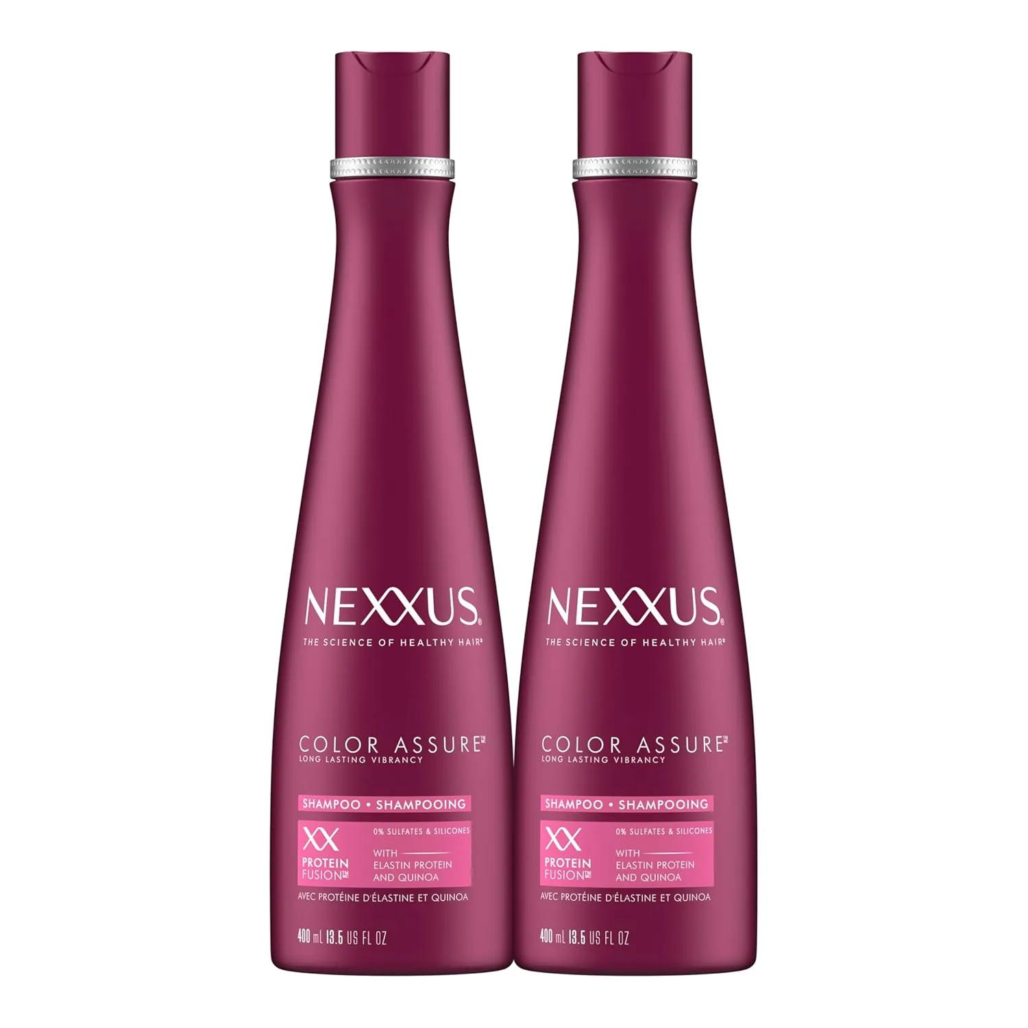 Nexxus Color Assure Shampoo ProteinFusion Twin Pack For Colored Hair Enhanced Color Vibrancy Sulfate-free & Silicone-free 13.5 oz