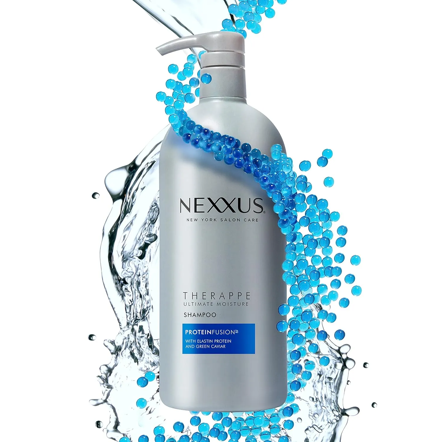 Nexxus Shampoo and Conditioner Therappe Humectress 2 Count for Dry Hair Silicone-Free, Moisturizing Caviar Complex and Elastin Protein 33.8 oz