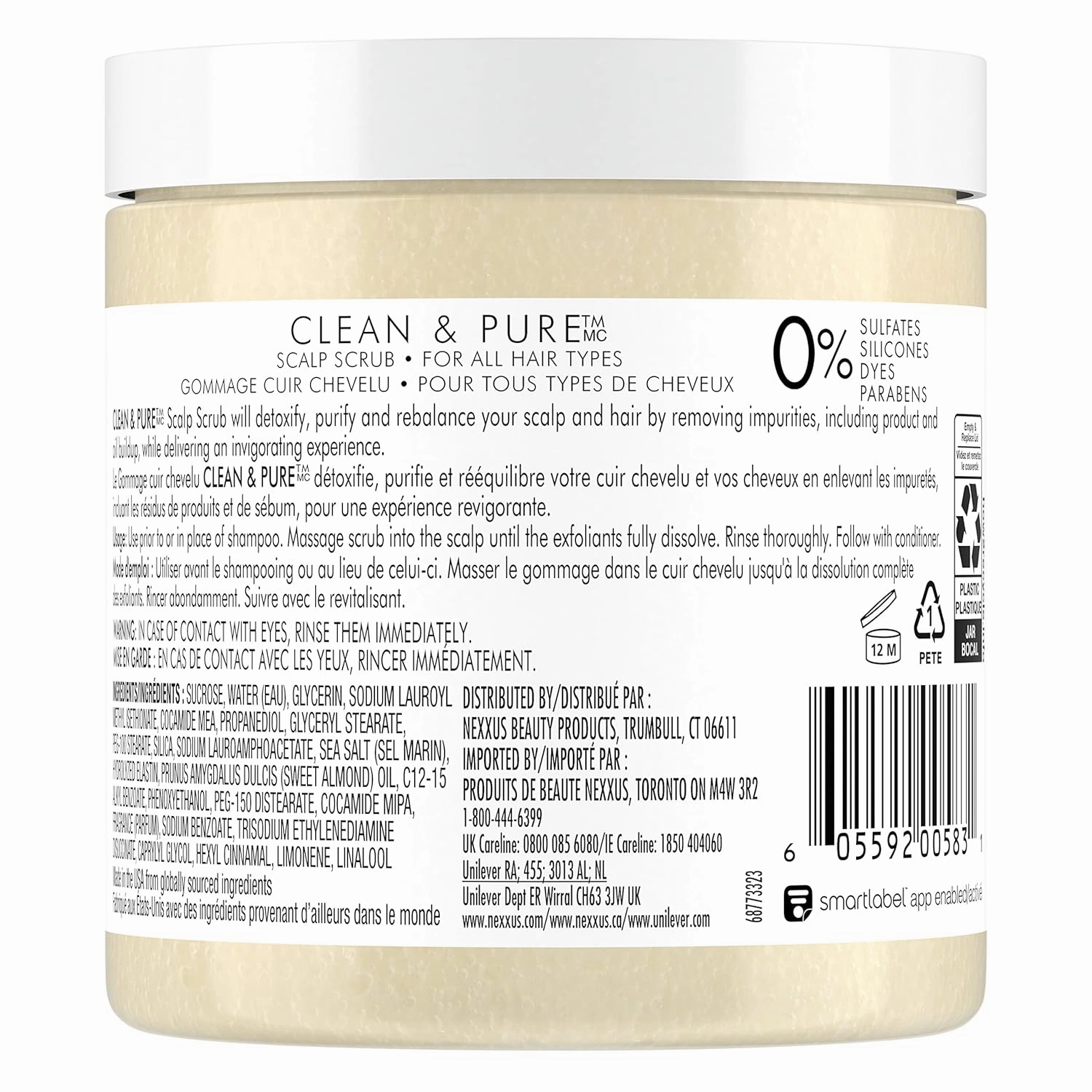 Nexxus Sulfate-Free Scalp Scrub Hair Treatment Exfoliating and Nourishing Detox Hair Care 11.25 oz