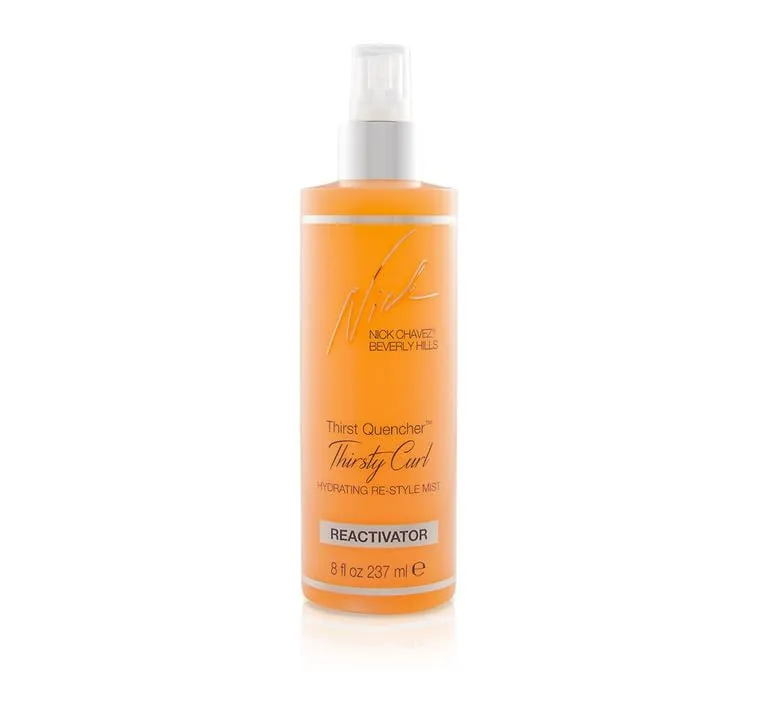 Nick Chavez Thirsty Curl Hydrating Re-Style Mist- Styling Spray for Curly Hair - Increase Elastricity - Heat Protection- Decrease Damage During Styling.