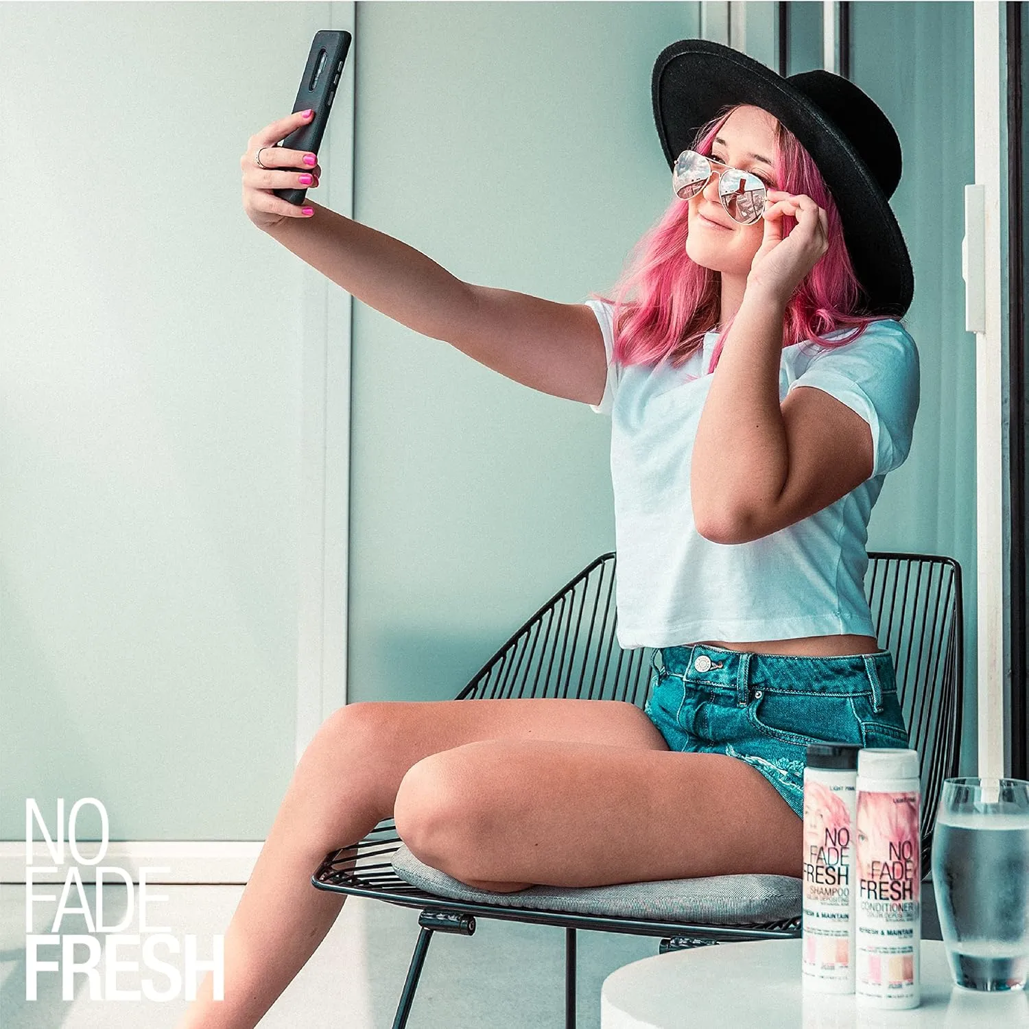No Fade Fresh Light Pink Hair Shampoo   Conditioner Duo - Enhance Color, Prevent Fading & Refresh Pastel Purple Tint, Temporary Hair Dye