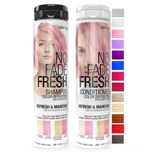No Fade Fresh Light Pink Hair Shampoo   Conditioner Duo - Enhance Color, Prevent Fading & Refresh Pastel Purple Tint, Temporary Hair Dye