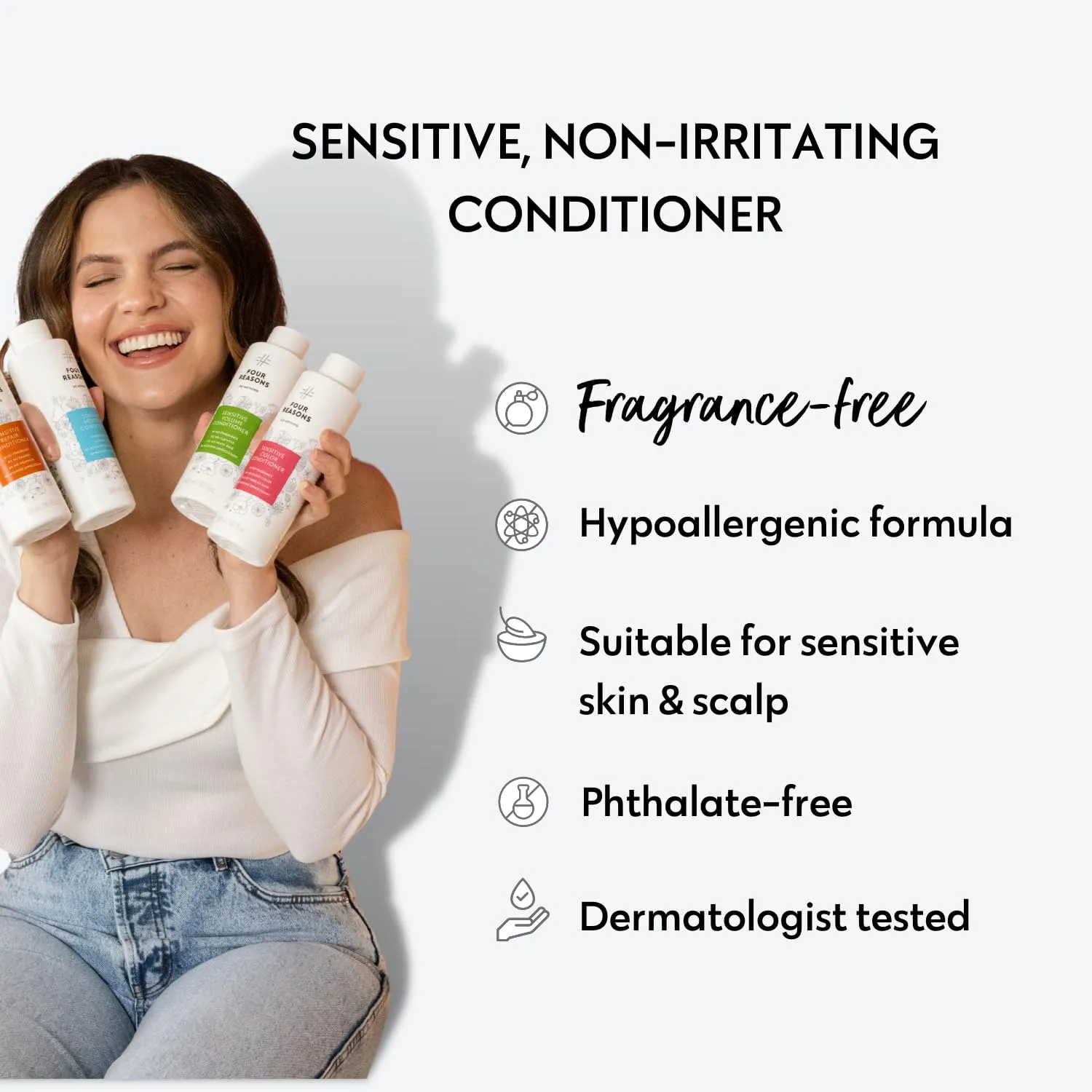 No nothing Sensitive Volume Hair Conditioner - Fragrance Free Conditioner - Hypoallergenic, Phthalate Free, Paraben Free, Vegan & Unscented - Volumizing Scalp – 10.1 oz