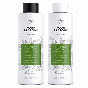 No nothing Sensitive Volume Shampoo and Conditioner - Hypoallergenic, Unscented Volumizing Shampoo and Conditioner - Shampoo for Sensitive Scalp and Skin - Paraben Free, Vegan – 10.15 oz