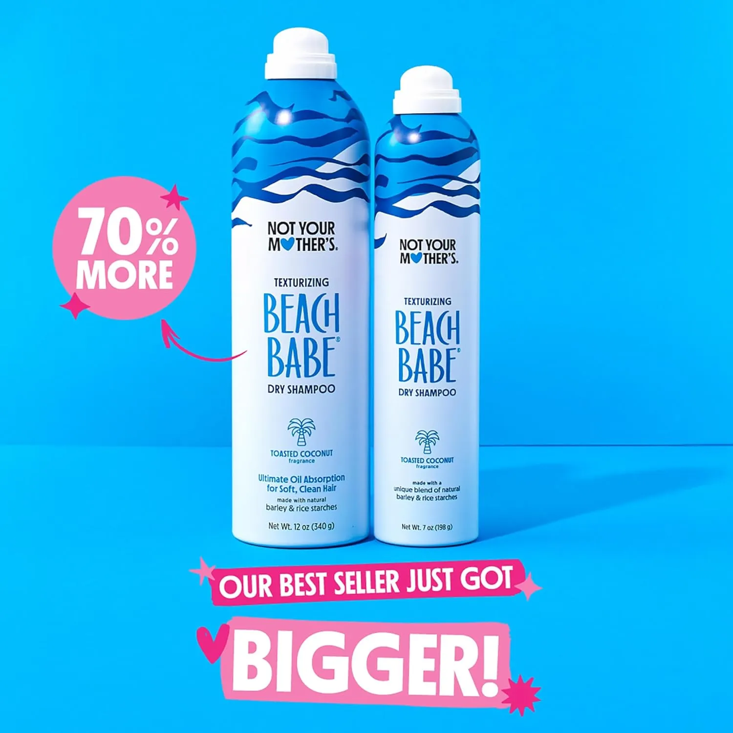 Not Your Mother's Beach Babe Jumbo Dry Shampoo (2-Pack) - 12 oz Dry Shampoo - Instantly Absorbs Oil While Creating Effortless Sea-Tossed Texture