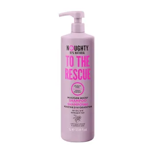Noughty 97% Natural To The Rescue Moisture Boost Shampoo, to Gently Cleanse and Replenish Lost Moisture with Sweet Almond and Sunflower Seed, Sulphate Free Vegan Haircare 1L