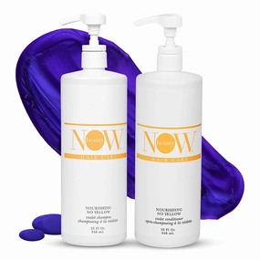 Nourishing No Yellow Violet Shampoo And Conditioner - Neutralize Brass, Enhance Shine, Hydrate Hair - 32 Oz Shampoo And 32 Oz Conditioner - 2 Pc