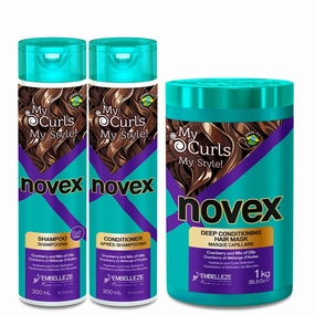 Novex My Curls Memorizer Shampoo & Conditioner 10.14oz & Deep Hair Care Cream 35.3oz"Set"