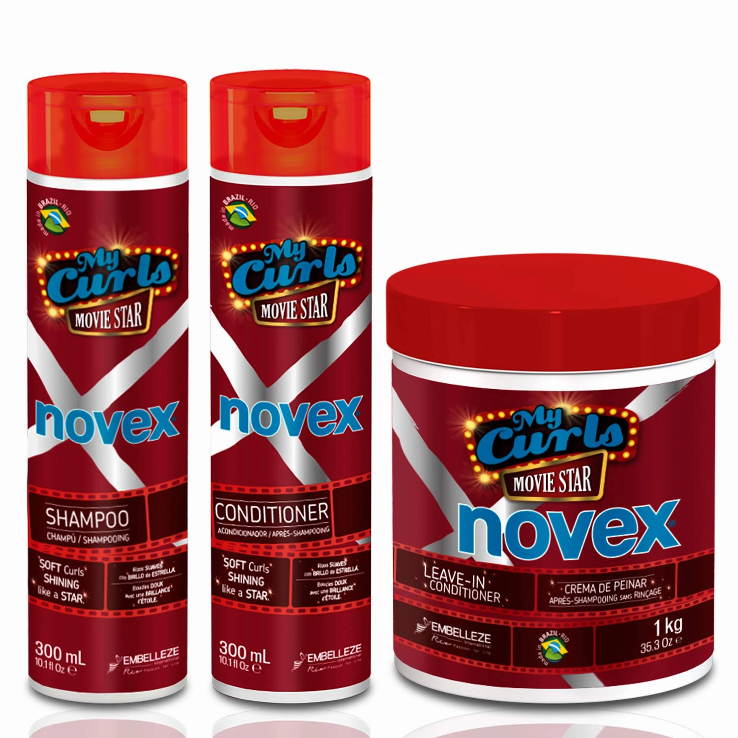 Novex My Curls Movie Star Shampoo   Conditioner 10.1oz   Leave in 35oz