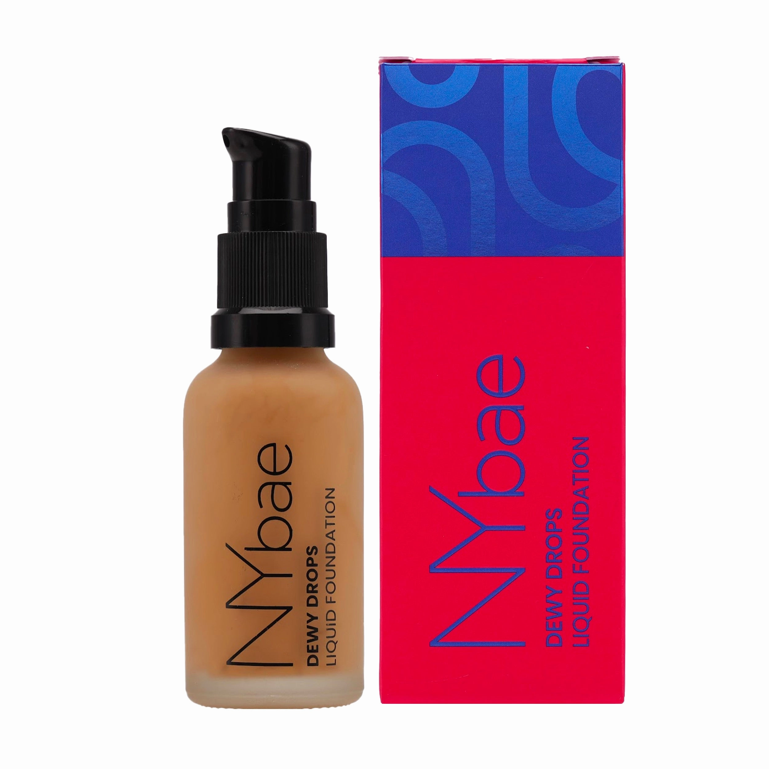NY Bae Dewy Drops Foundation| Natural Finish | Everyday Glow |Lightweight Concealer | Moisturising - Mocha 06 (30 ml)