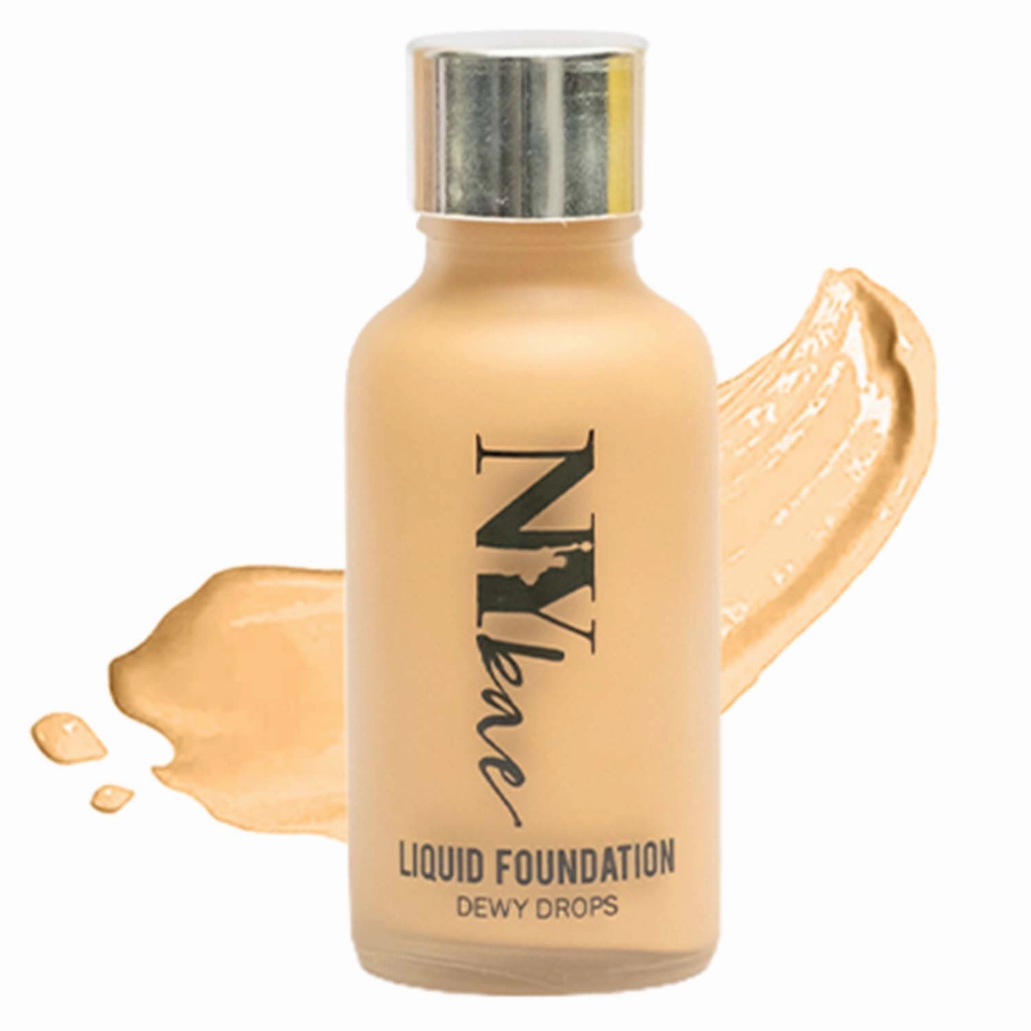 NY Bae Dewy Drops Liquid Foundation | Natural | Full Coverage | Smooth & Light | Easily Blendable | Fair Skin Tone | Cool Undertone - Flat White 1 (30 ml)