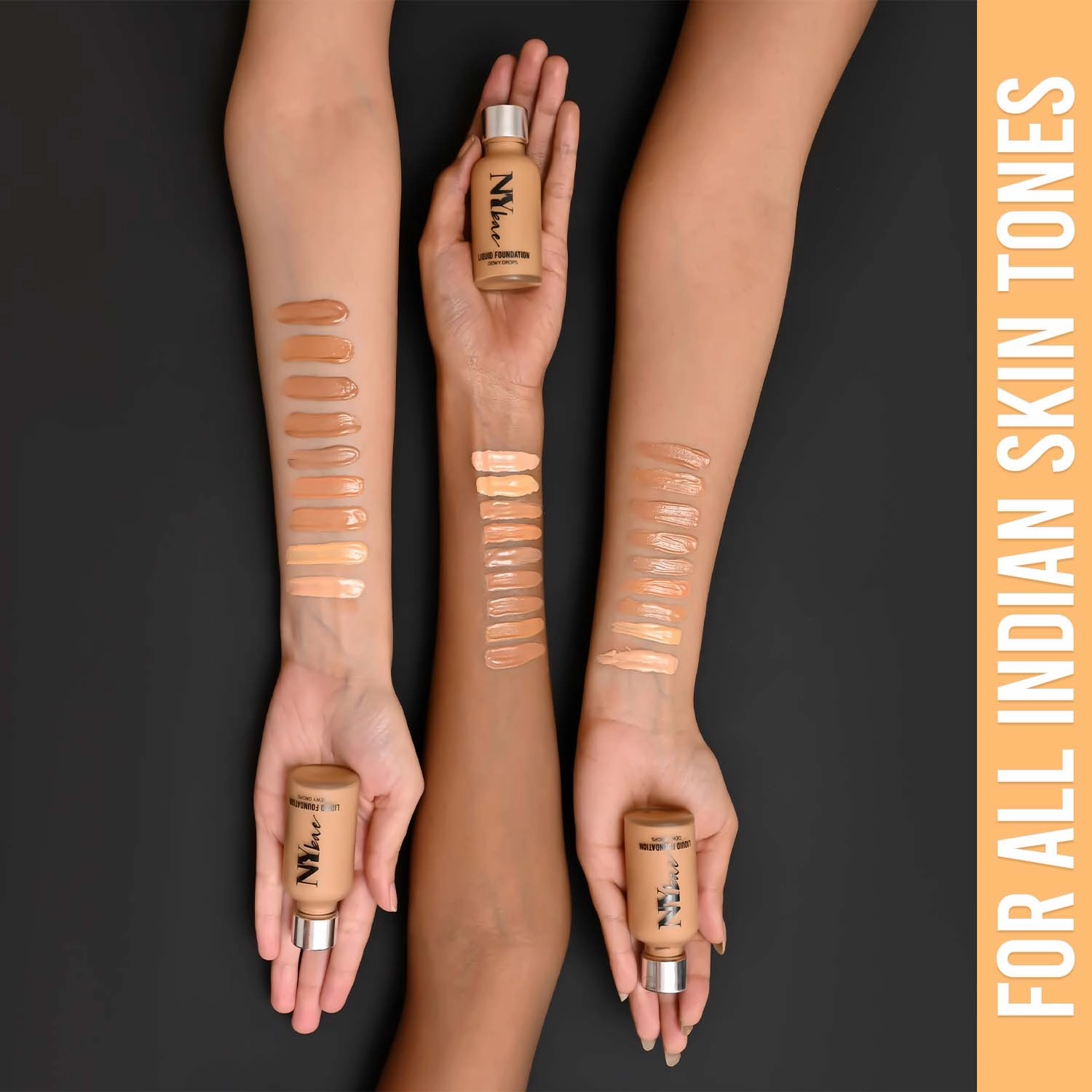 NY Bae Dewy Drops Liquid Foundation | Natural | Full Coverage | Smooth & Light | Easily Blendable | Wheatish Skin Tone | Cool Undertone - Freddo 4 (30 ml)  