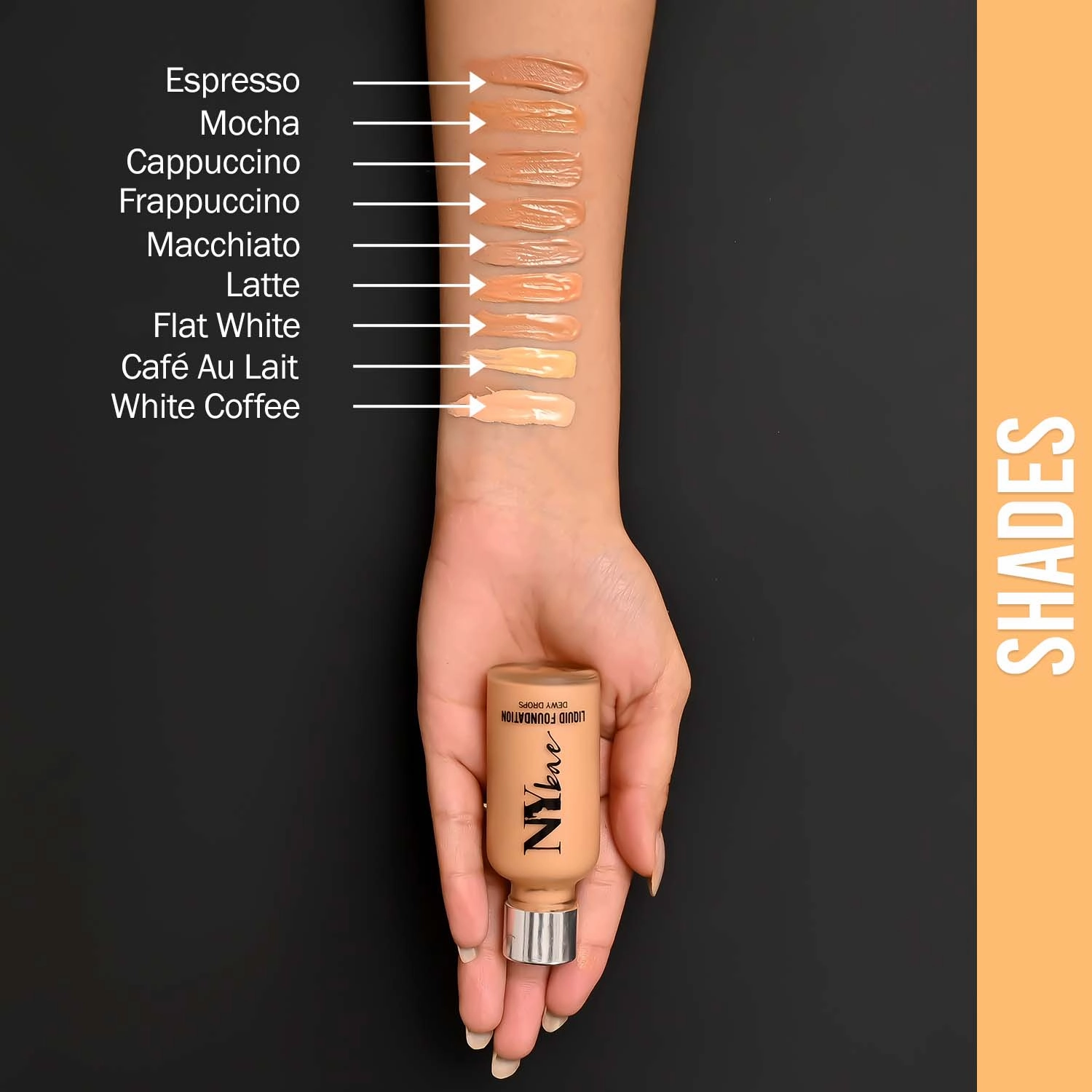 NY Bae Dewy Drops Liquid Foundation | Natural | Full Coverage | Smooth & Light | Easily Blendable | Wheatish Skin Tone | Cool Undertone - Freddo 4 (30 ml)  
