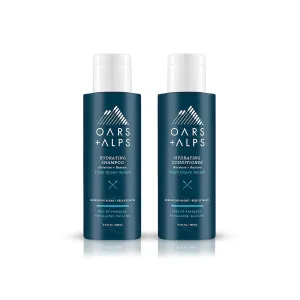 Oars   Alps Men's Sulfate Free Hair Shampoo and Conditioner Set, Infused with Kelp and Algae Extracts, Fresh Ocean Splash, Travel Size 3.4oz Each