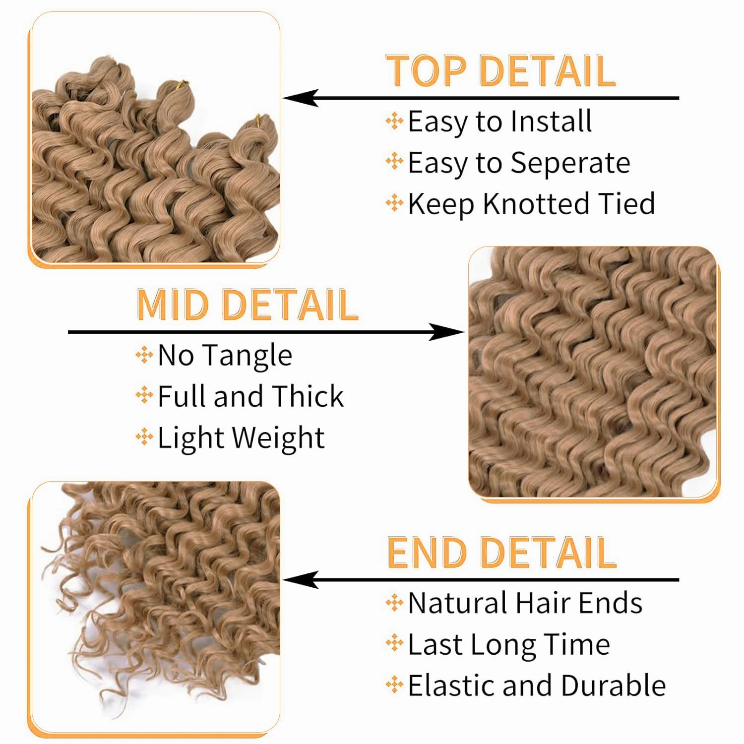 Ocean Wave Crochet Hair 18inch 4packs Deep Wave Crochet Hair Ocean Wave Braiding Hair Crochet Braids Synthetic Braids Wet and Wavy Braiding Hair For Black Women (#27, 18inch,4packs)