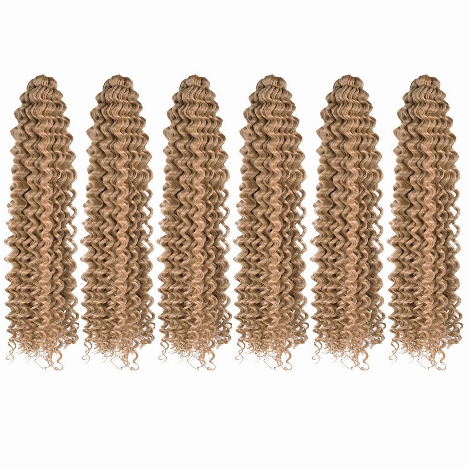 Ocean Wave Crochet Hair 18inch 4packs Deep Wave Crochet Hair Ocean Wave Braiding Hair Crochet Braids Synthetic Braids Wet and Wavy Braiding Hair For Black Women (#27, 18inch,4packs)