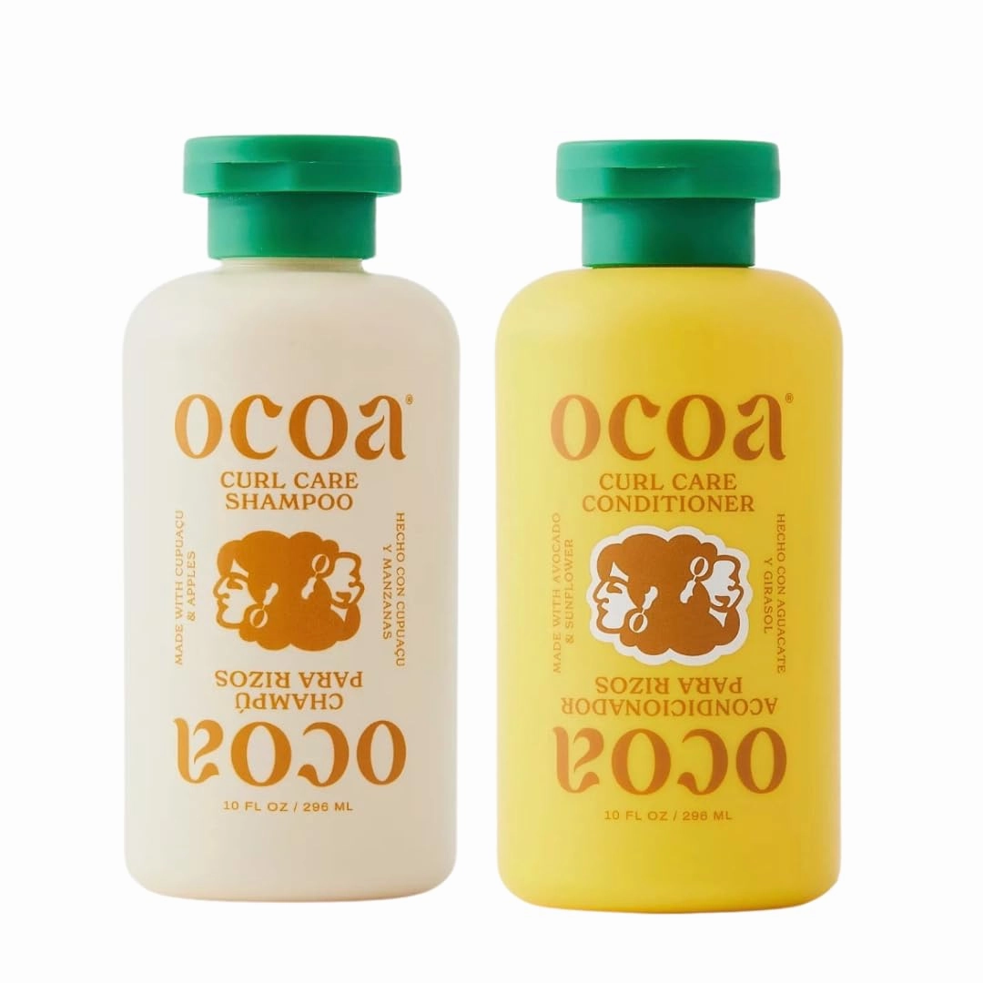 OCOA Curl Care Shampoo & Conditioner Duo – Sulfate-Free with Apple & Cupuaçu Butter, Moisture Retention, Hair Growth, and Healthy Scalp – For Wavy, Curly, Dry, Damaged & Color-Treated Hair – 10oz