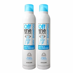 OFF THE RECORD Dry Shampoo - 2 Pack of Original Freshfinity | Refreshing Formula | Biotin   Silk Protein for Hair Growth & Scalp Health | Frizz Control, Strengthens, and Adds Shine - 21.3 oz