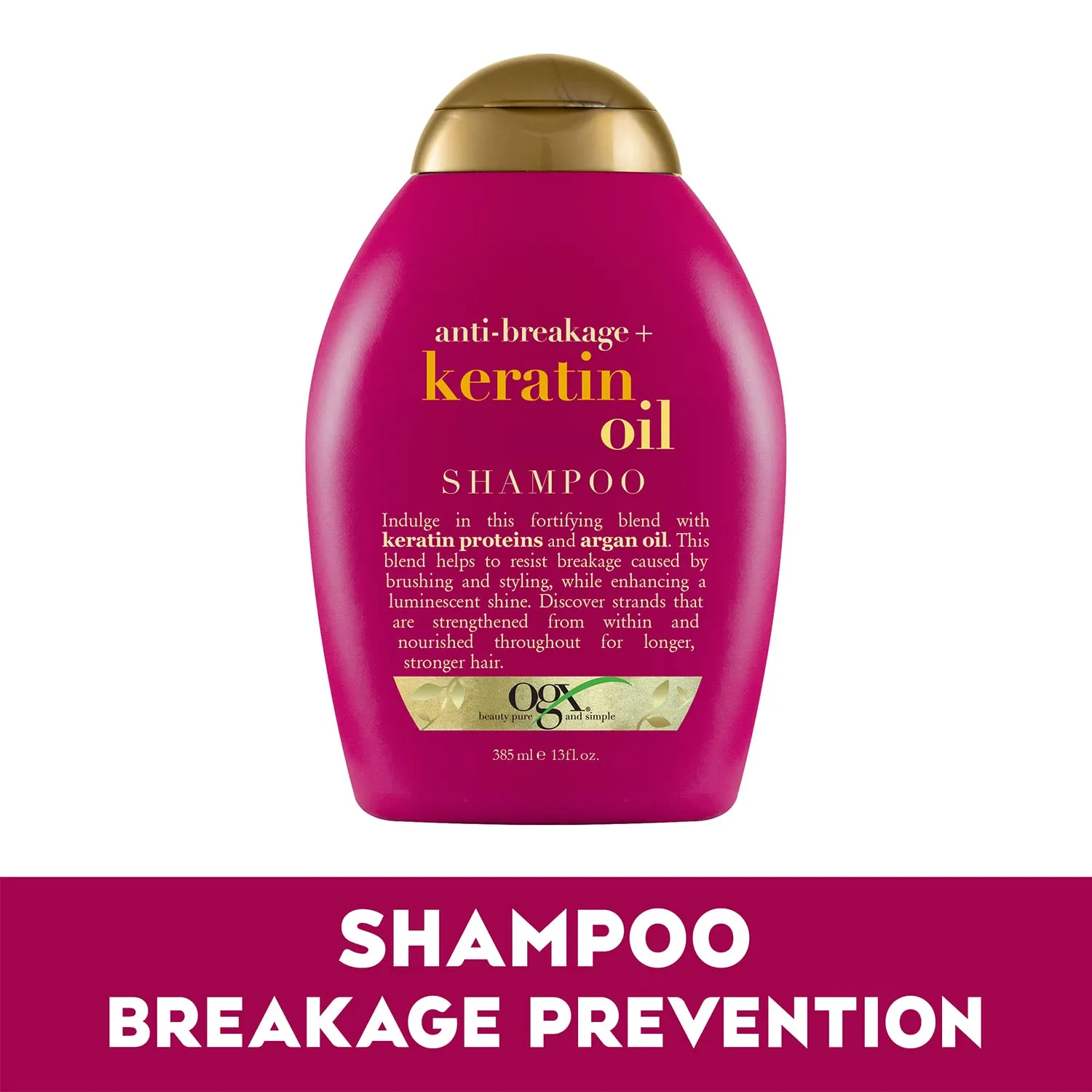 OGX Anti-Breakage   Keratin Oil Fortifying Anti-Frizz Conditioner and Shampoo for Damaged Hair and Split Ends
