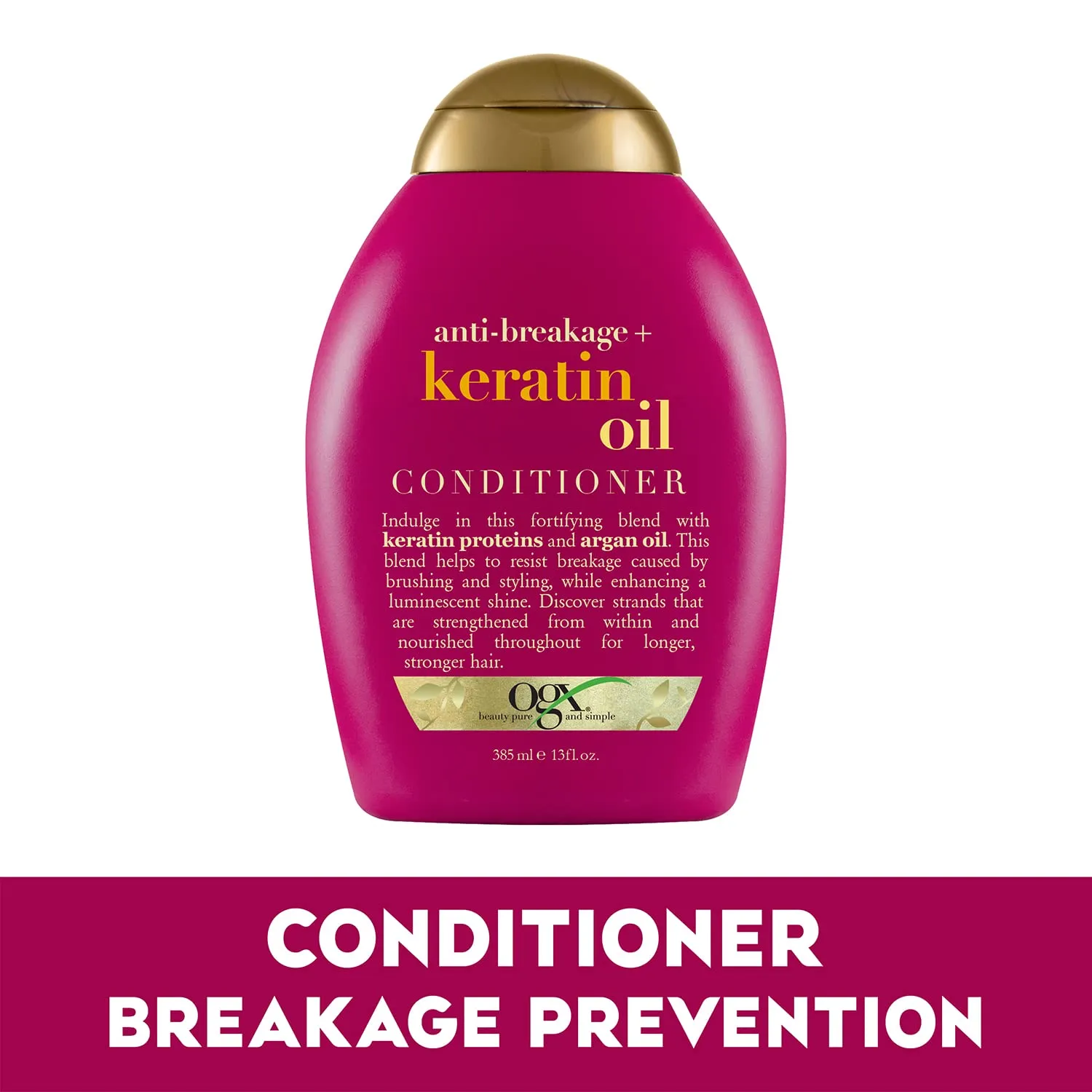 OGX Anti-Breakage   Keratin Oil Fortifying Anti-Frizz Conditioner and Shampoo for Damaged Hair and Split Ends