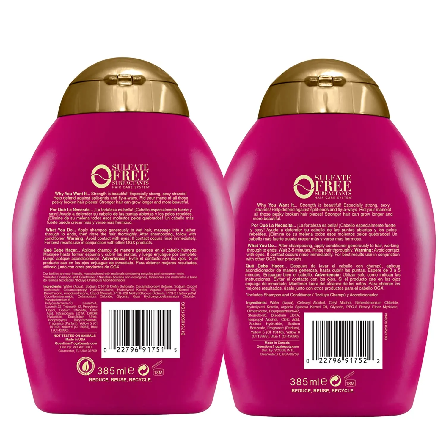 OGX Anti-Breakage   Keratin Oil Fortifying Anti-Frizz Conditioner and Shampoo for Damaged Hair and Split Ends
