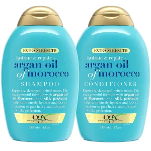OGX Extra Strength Hydrate & Repair   Argan Oil of Morocco Shampoo & Conditioner Set, 13 Fl Oz (Pack of 2)