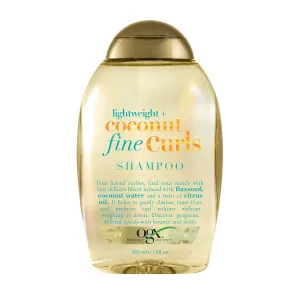 OGX Lightweight   Coconut Fine Curls Shampoo, Lightweight, For Curly Hair, Coconut Water, Flaxseed Oil, Citrus Oil, 13 Fl Oz