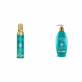 OGX Coconut Curls Decadent Creamy Mousse and Air Dry Cream, 7.9 Ounce and 6 Ounce, No Parabens