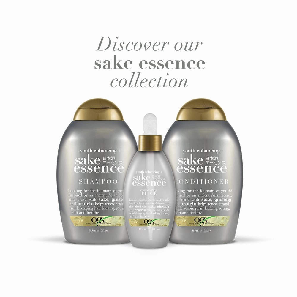 OGX Youth Enhancing   Sake Shampoo, 13 Ounce Bottle Sulfate-Free Surfactant Shampoo