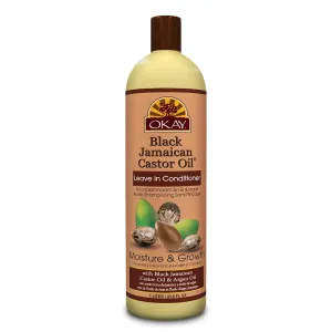 Okay Black Jamaican Castor Oil Leave In Conditioner - Hair Moisturizer for Women and Men, Natural Hair Product Curly Grease for Smooth, Moisturized Feel - 33.8 oz (Pack of 1)
