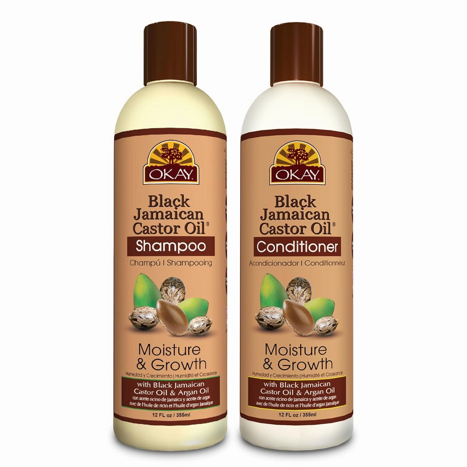 OKAY-Shampoo and Conditioner Black Jamaican Castor Oil Hair Care Set Moisture and Growth - Set Of 2