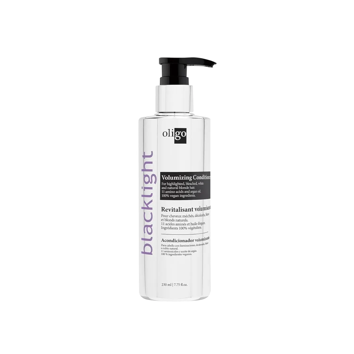 Oligo Professionnel - Blacklight Volume Conditioner for blondes - Sulfate free - Vegan - For color treated hair - Hydrating and volumizing formula with Argan oil - 7.75 oz