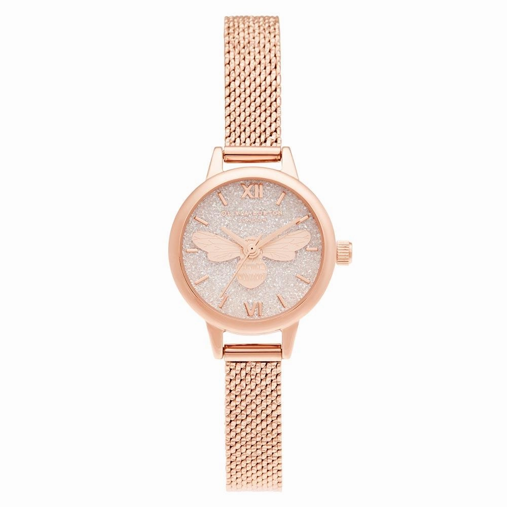 Olivia Burton Mini Dial Rose Gold Boucle Mesh Women's Watch - OB16FB15