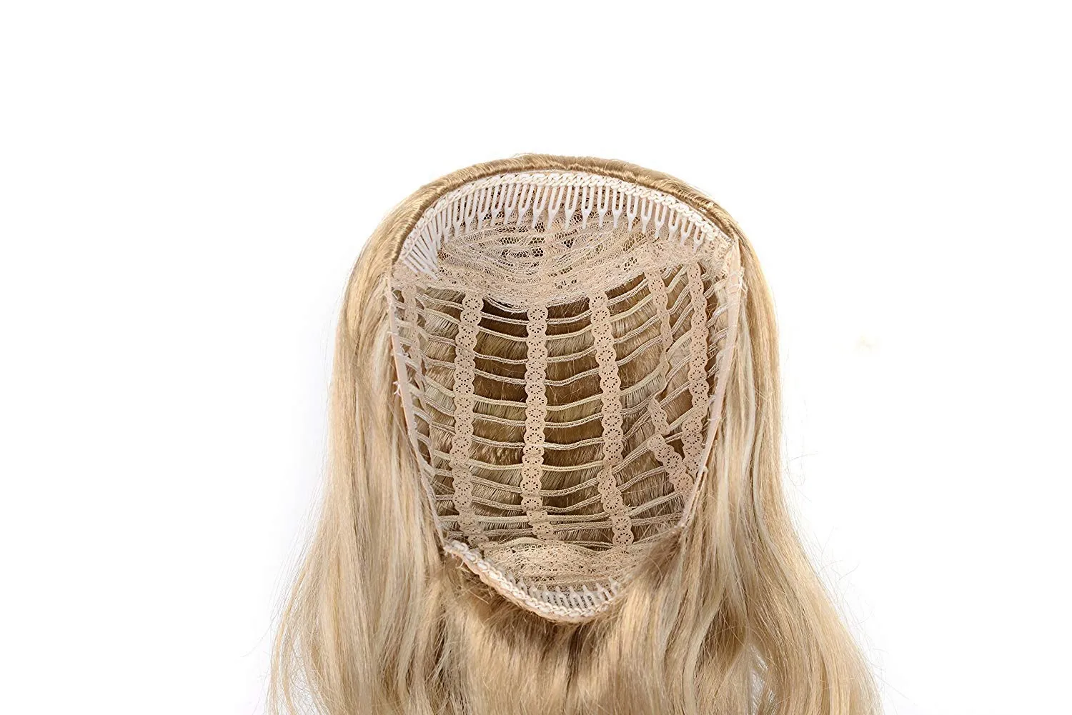 Onedor 23" Curly Hair Women Ladies 3/4 Half Wig Premium Japanese Synthetic fibers Wigs with Secured Mesh Head Cap (Slightly Curl, 1416T)