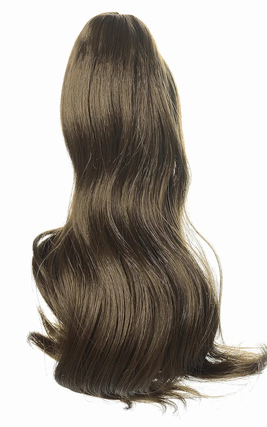 Onedor 15" Synthetic Fiber Curly Ponytail Hair Extension hairpiece with Clip-in Jaw Clips, Dual-Use Hair Extensions (10#-Medium Golden Brown)