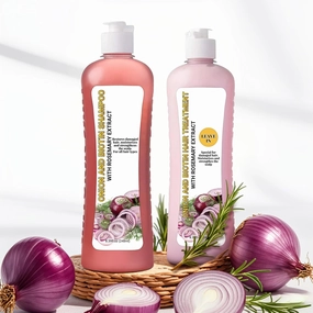 Onion Biotin and Rosemary Shampoo Treatment Set for Stronger, Thicker and Longer Hair - Soft and Shine, Hair Loss and Thinning Hair, Onion Shampoo for Hair Growth (1 Set)