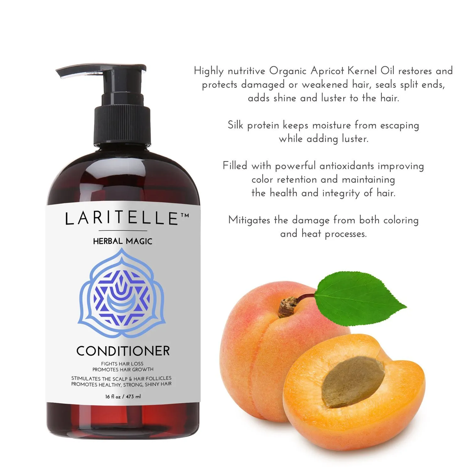 Organic Conditioner 16 oz | Hair Loss Prevention, Anti-Breakage, Split Ends Treatment | Rosemary & Saw Palmetto | NO GMO, Gluten, Alcohol, Paraben, Phthalates | Unscented. Hypoallergenic