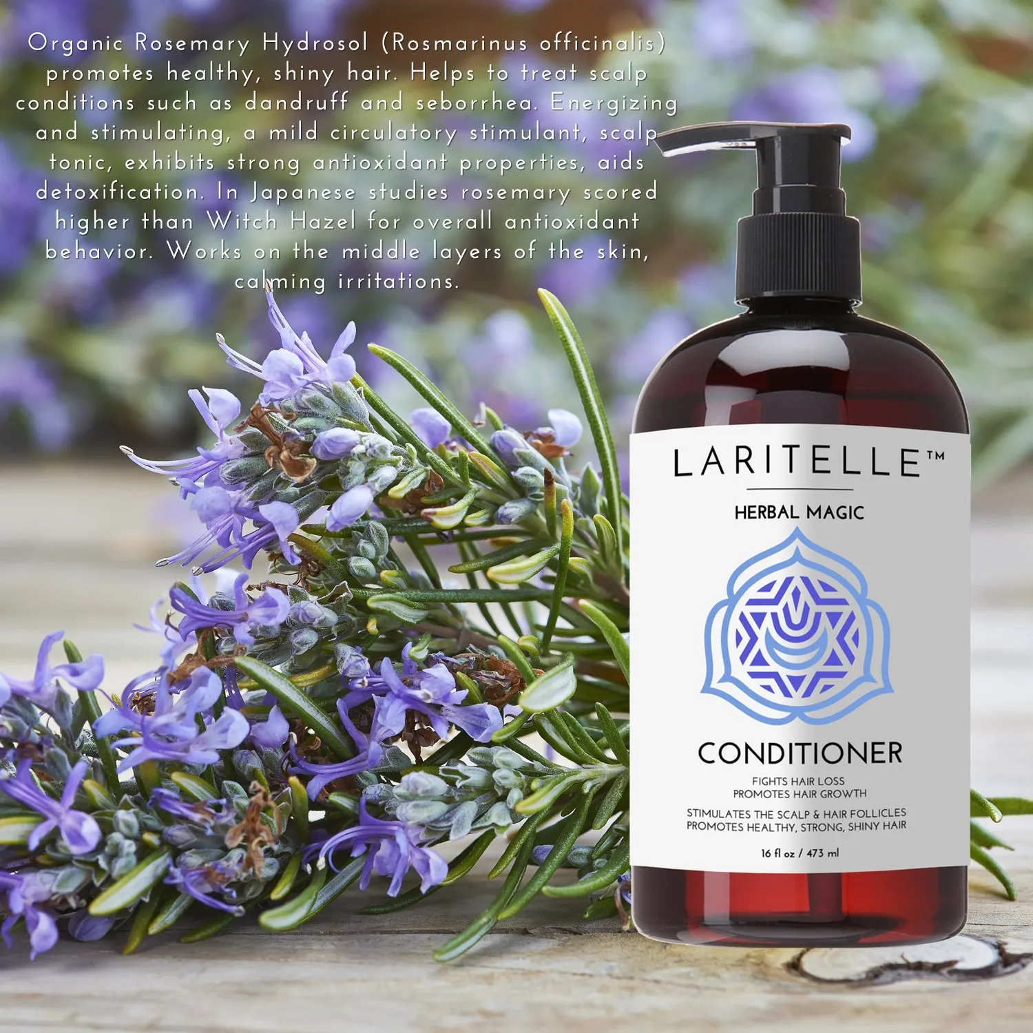 Organic Conditioner 16 oz | Hair Loss Prevention, Anti-Breakage, Split Ends Treatment | Rosemary & Saw Palmetto | NO GMO, Gluten, Alcohol, Paraben, Phthalates | Unscented. Hypoallergenic