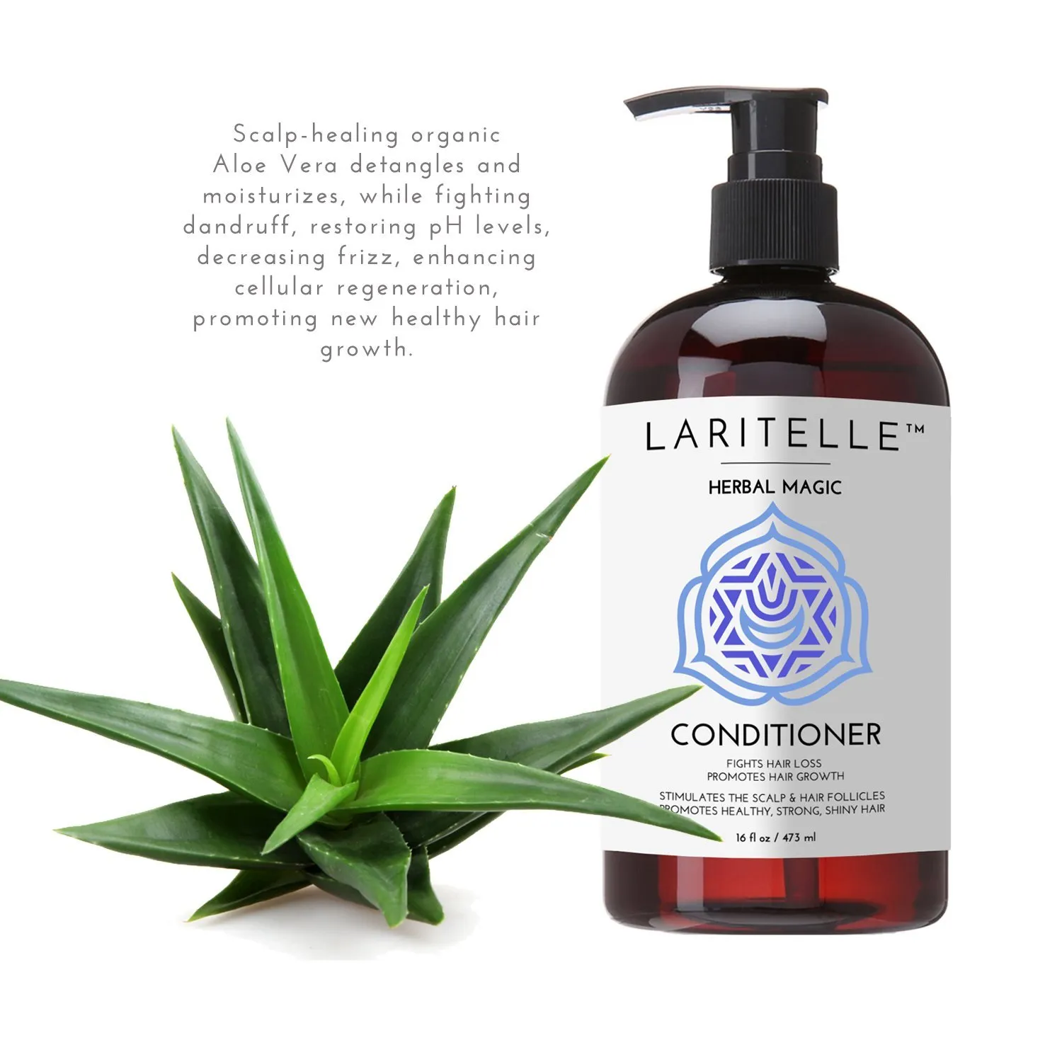 Organic Conditioner 16 oz | Hair Loss Prevention, Anti-Breakage, Split Ends Treatment | Rosemary & Saw Palmetto | NO GMO, Gluten, Alcohol, Paraben, Phthalates | Unscented. Hypoallergenic