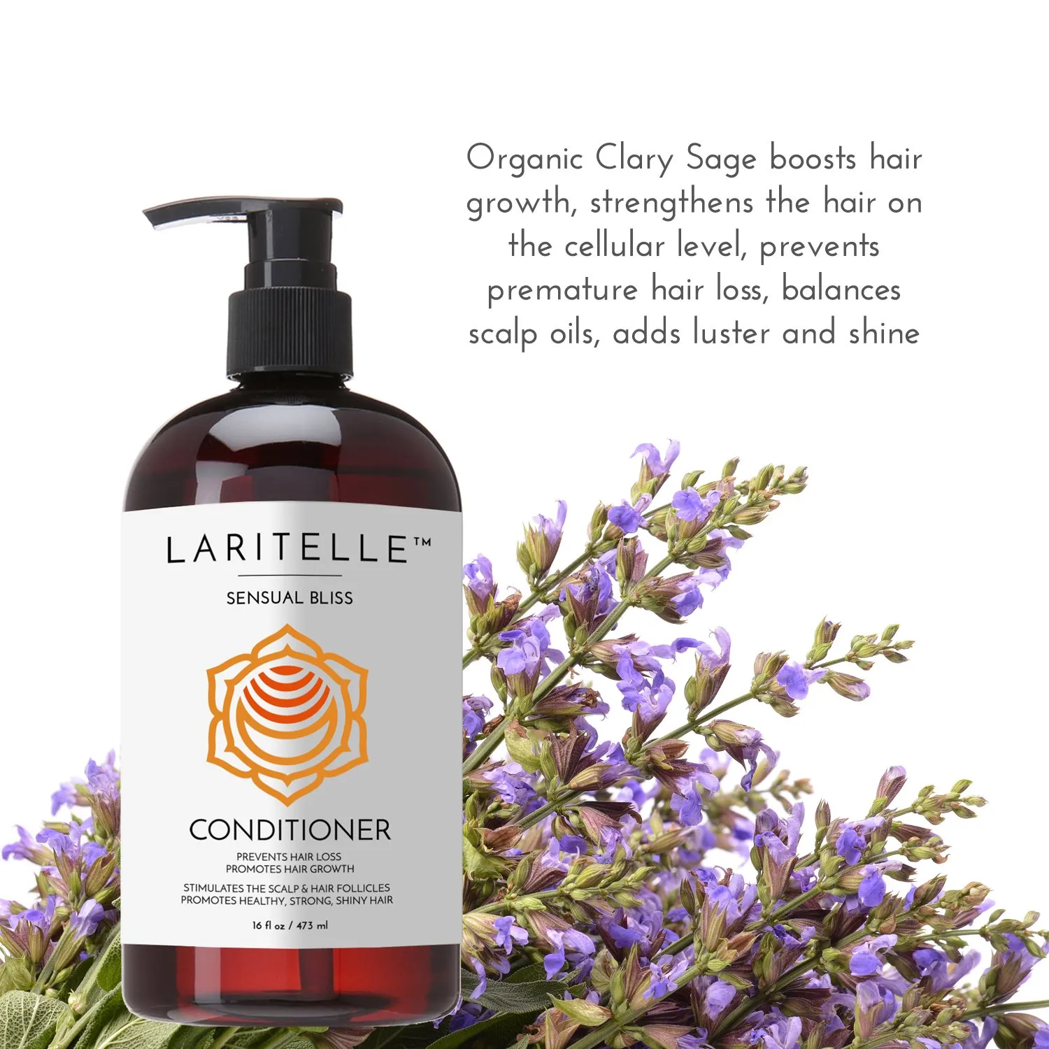 Organic Conditioner, Hair Loss Prevention, Anti-Breakage, Split Ends Treatment, Argan Oil, Rosemary and Palmarosa, NO GMO, Sulfates, Gluten, Alcohol, Parabens, Phthalates, 16 oz