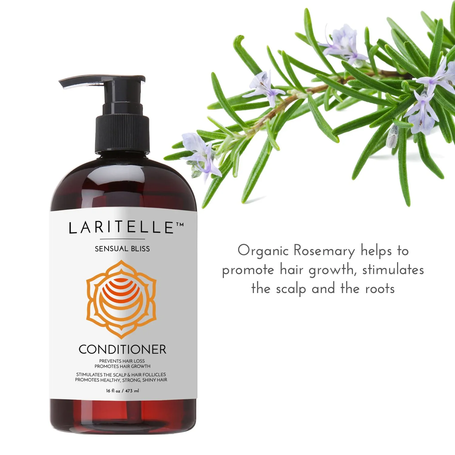 Organic Conditioner, Hair Loss Prevention, Anti-Breakage, Split Ends Treatment, Argan Oil, Rosemary and Palmarosa, NO GMO, Sulfates, Gluten, Alcohol, Parabens, Phthalates, 16 oz