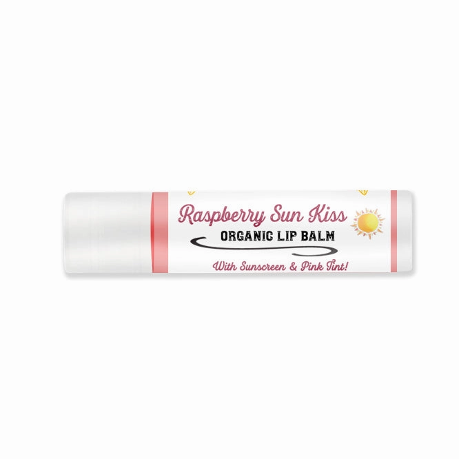 Organic "Raspberry Sun Kiss" Lip Balm Tube