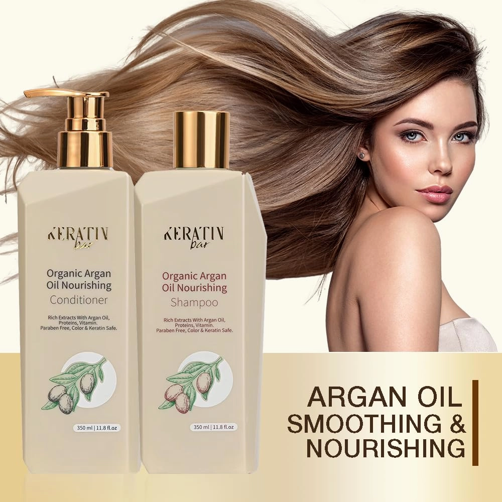 Organic Shampoo For Hair, Smoothing & Nourishing, Color & Keratin Safe, Paraben & Free, Hair Repair, Keratin Protein, Anti - Frizz (Organic Shampoo) (Argan Oil Conditioner)