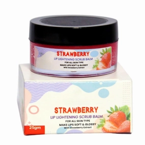 Organic Strawberry Perfect Pink pout Lip Scrub for Girls, Women, Men For Dry & Chapped Lips or Dark Lips to Lighten, Lip Care (25gm)